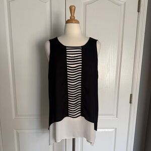 Alfani Black & White Sleeveless Blouse – Size Large-NWT